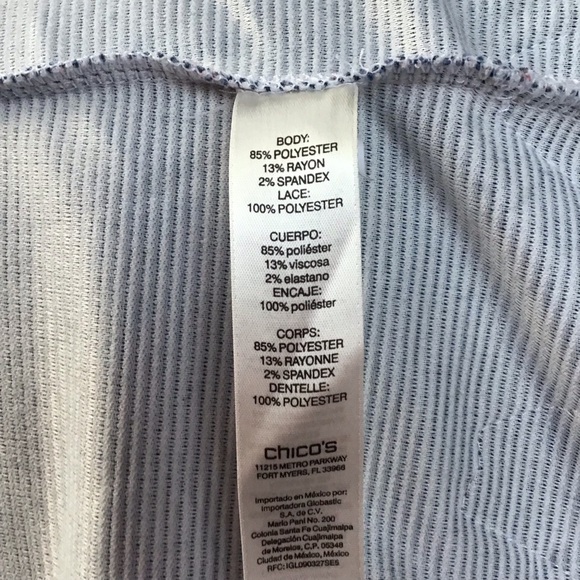 Chico’s French Striped Lace-Detail Top - Picture 10 of 10